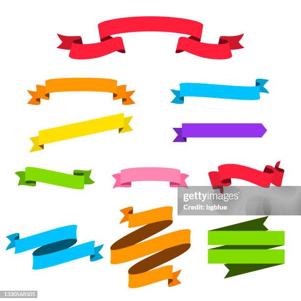High Res Ribbon Set Of Colorful Ribbons Banners Design Elements On White Background ...