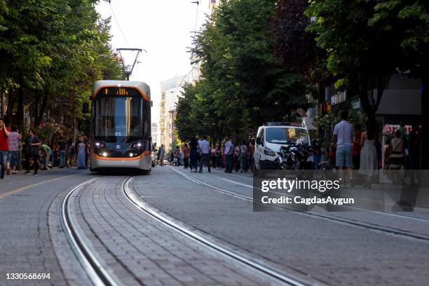 turkey eskisehir city rail train/tram - eskisehir stock pictures, royalty-free photos & images