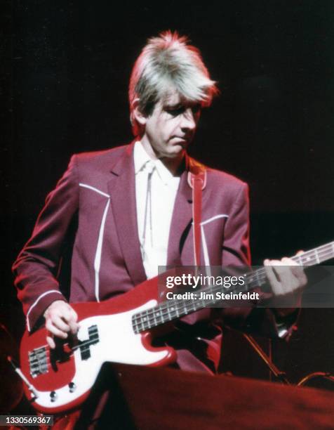 Singer songwriter Nick Lowe performs at the Orpheum Theatre in Minneapolis, Minnesota on August 29, 1984.