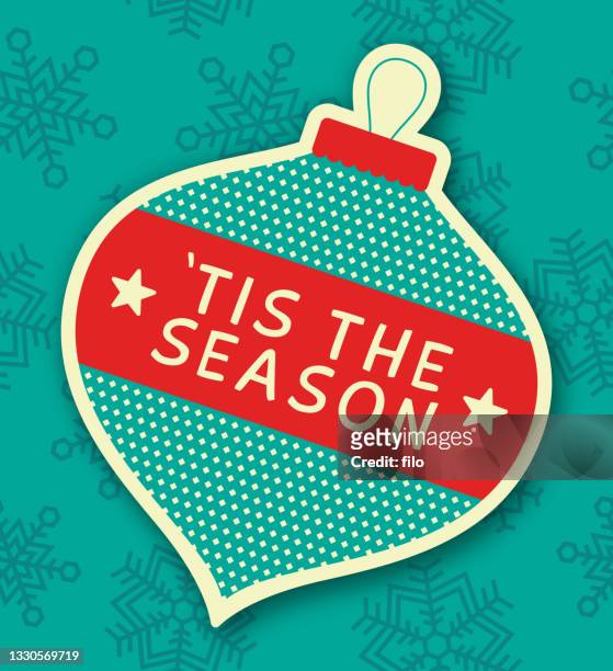 'tis the season retro holiday christmas ornament message - christmas bauble 幅插畫檔、美工圖案、卡通及圖標