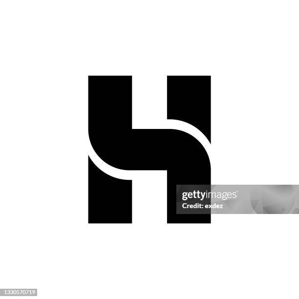 letter h solid logo - capital letters stock illustrations