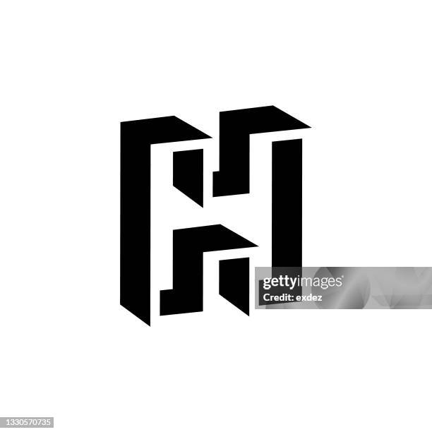 buchstabe h durchgehend logo - h stock-grafiken, -clipart, -cartoons und -symbole