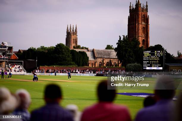 General view of play during the Royal London One Day Cup match between Somerset and Derbyshire at The Cooper Associates County Ground on July 25,...