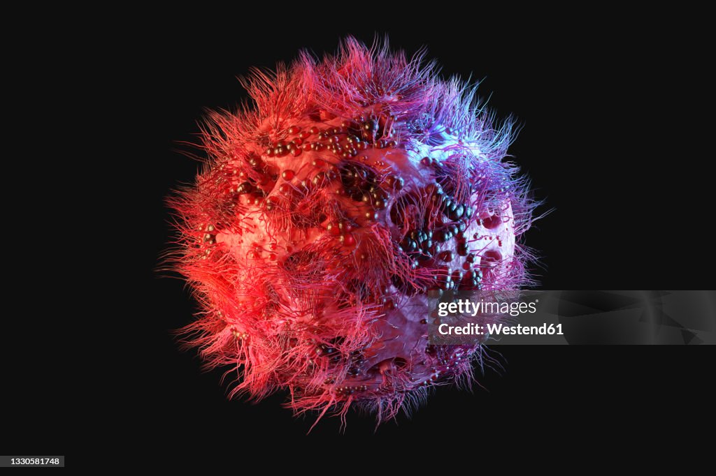 Three dimensional render of HIV virus