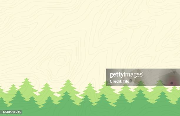 ilustrações de stock, clip art, desenhos animados e ícones de holiday christmas tree forest topographic background - tree farm