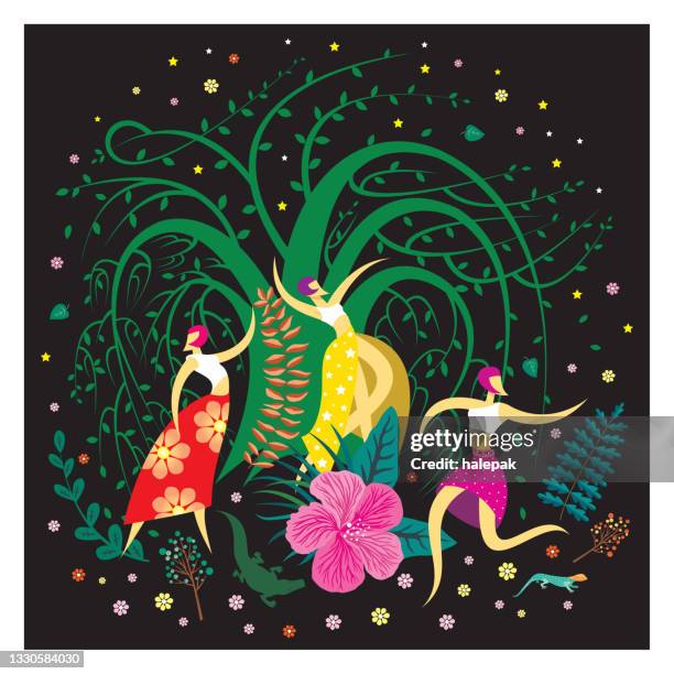 dance - female model dance stock illustrations