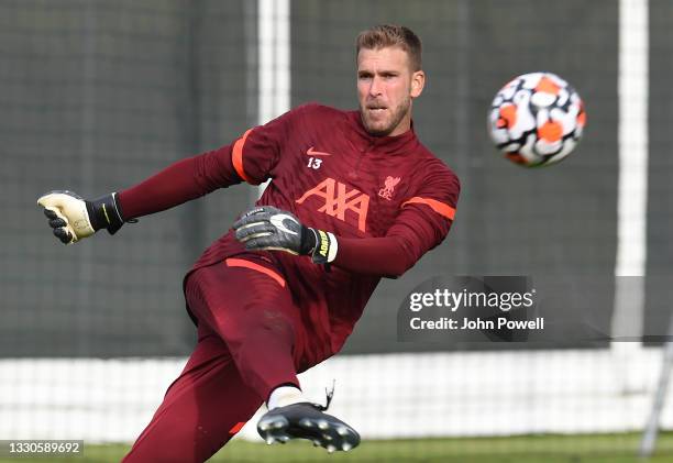 Adrian of Liverpool during a training session on July 25, 2021 in UNSPECIFIED, Austria.