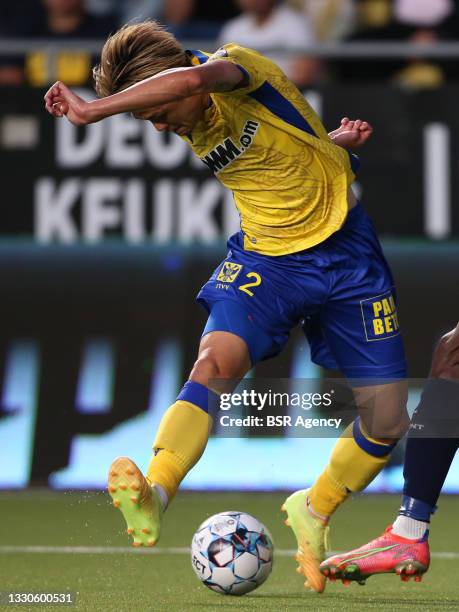 Ko Matsubara of STVV during the Belgian Jupiler Pro League match between STVV and KAA Gent at Stayen on July 25, 2021 in Sint-Truiden, Belgium