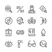 Optical Health Icons — Monoline Series