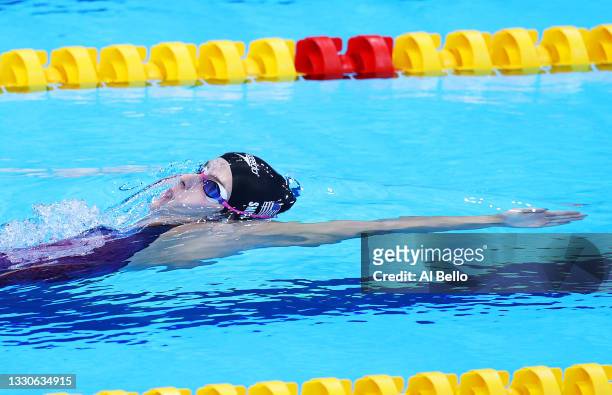 Regan Smith of Team United States competes in the Women's 100m Backstroke Semifinal on day three of the Tokyo 2020 Olympic Games at Tokyo Aquatics...