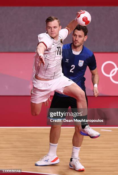 Timo Kastening of Team Germany shoots at goal during the Men's Preliminary Round Group A match between Argentina and Germany on day three of the...