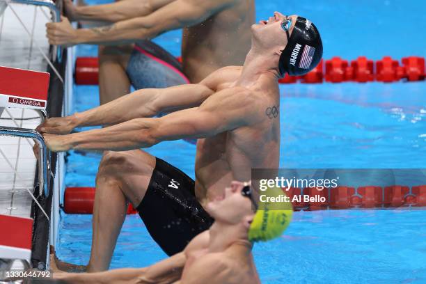 Ryan Murphy of Team United States competes in the Men's 100m Backstroke Semifinal on day three of the Tokyo 2020 Olympic Games at Tokyo Aquatics...