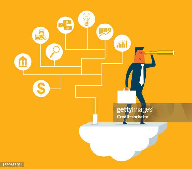 businessman - cloud computing - financial analyst stock illustrations