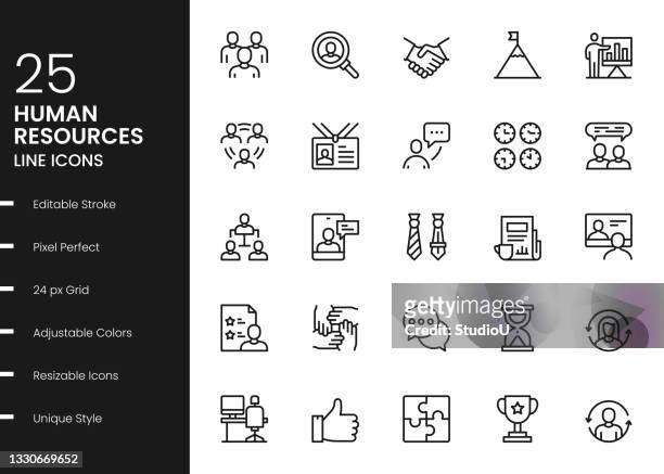 human resources line icons - recruiter 幅插畫檔、美工圖案、卡通��及圖標