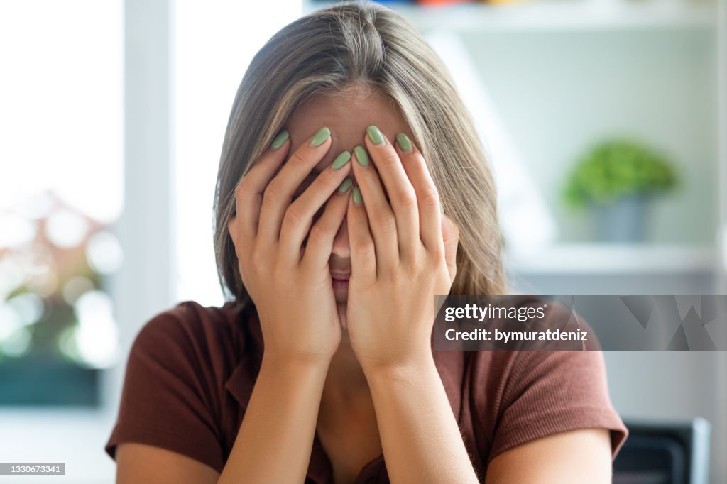 Woman receiving bad news