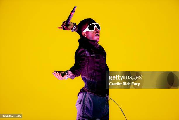 Lil Uzi Vert performs on stage during Rolling Loud at Hard Rock Stadium on July 25, 2021 in Miami Gardens, Florida.