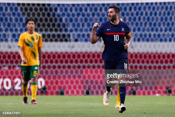 Gignac Andre-Pierre of France celebrates his scoring during the Men's First Round Group A match between France and South Africa on day two of the...