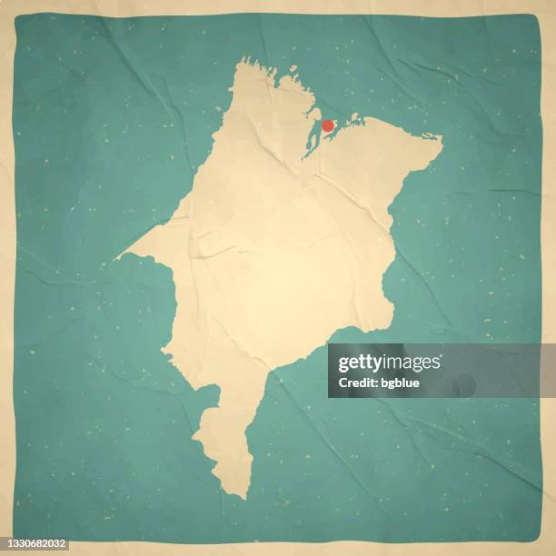 ilustrações, clipart, desenhos animados e ícones de mapa do maranhão em estilo vintage retrô - papel texturizado antigo - estado do maranhão