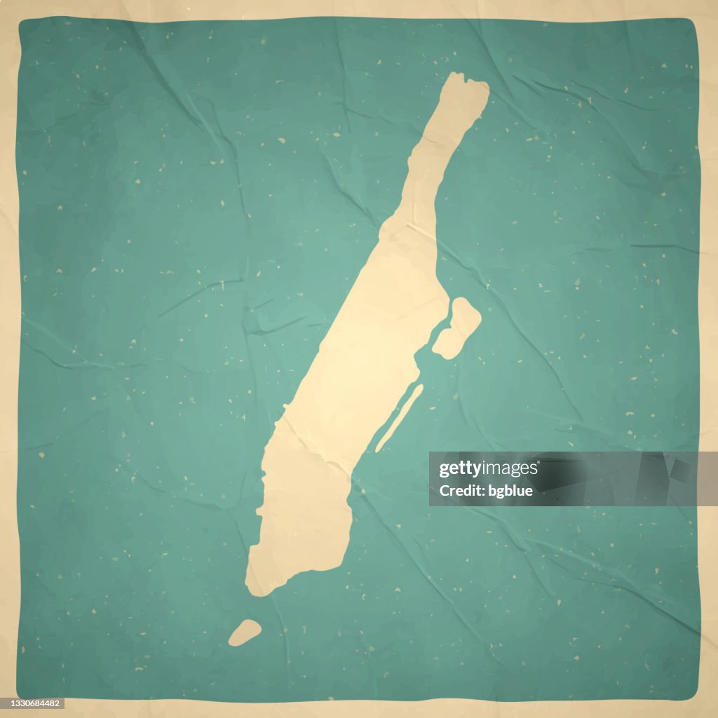 Manhattan map in retro vintage style - Old textured paper