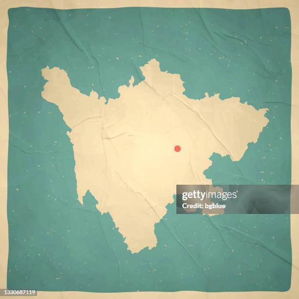 sichuan map in retro vintage style - old textured paper - chengdu stock illustrations
