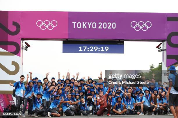 Mathias Flueckiger of Team Switzerland celebrates winning the silver medal and pose with Japanese fans after the Men's Cross-country race on day...