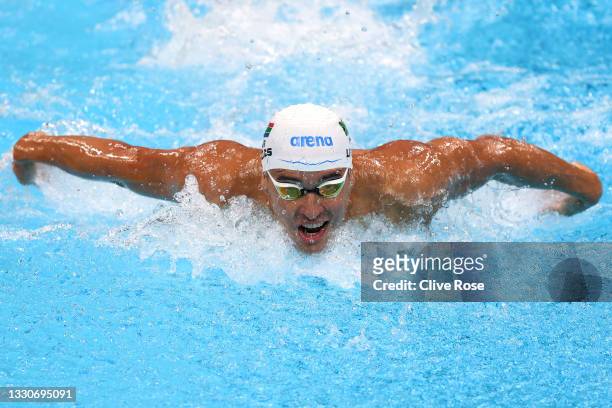 Chad le Clos of Team South Africa competes in heat five of the Men's 200m Butterfly on day three of the Tokyo 2020 Olympic Games at Tokyo Aquatics...