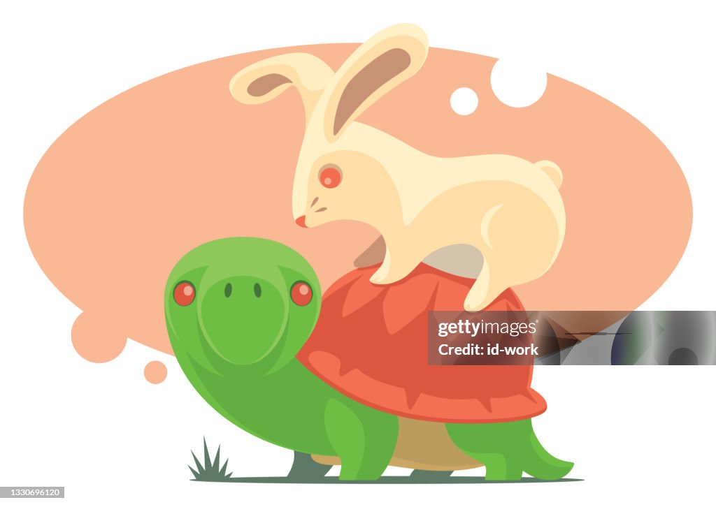 Rabbit Sitting On Tortoise High-Res Vector Graphic - Getty Images