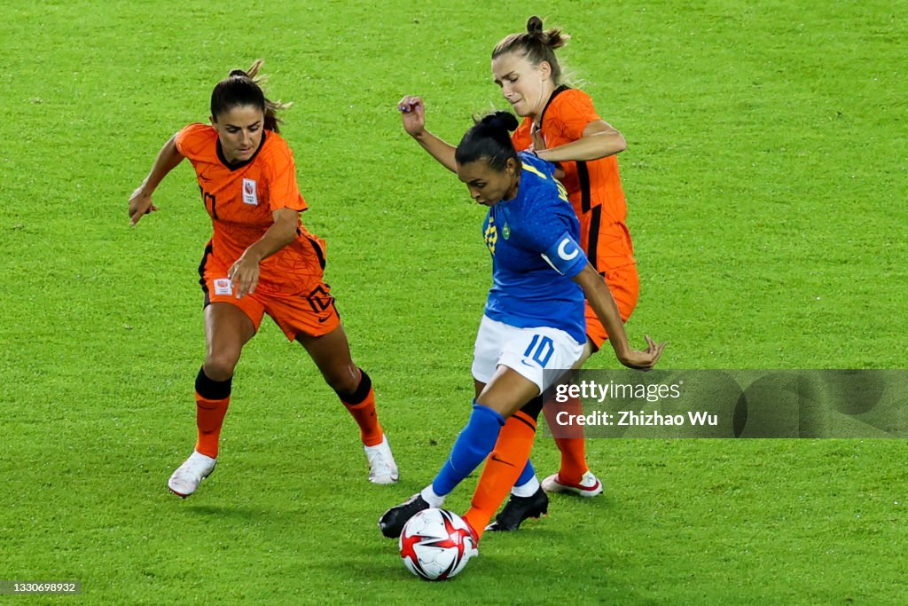 Netherlands v Brazil: Women's Football - Olympics: Day 1