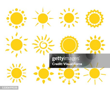 Vector set of sun icons. Different sun drawing collection. Summertime figure concept. icons set. Vector set of sun icons. Different sun drawing collection. Summertime figure concept. icons set.