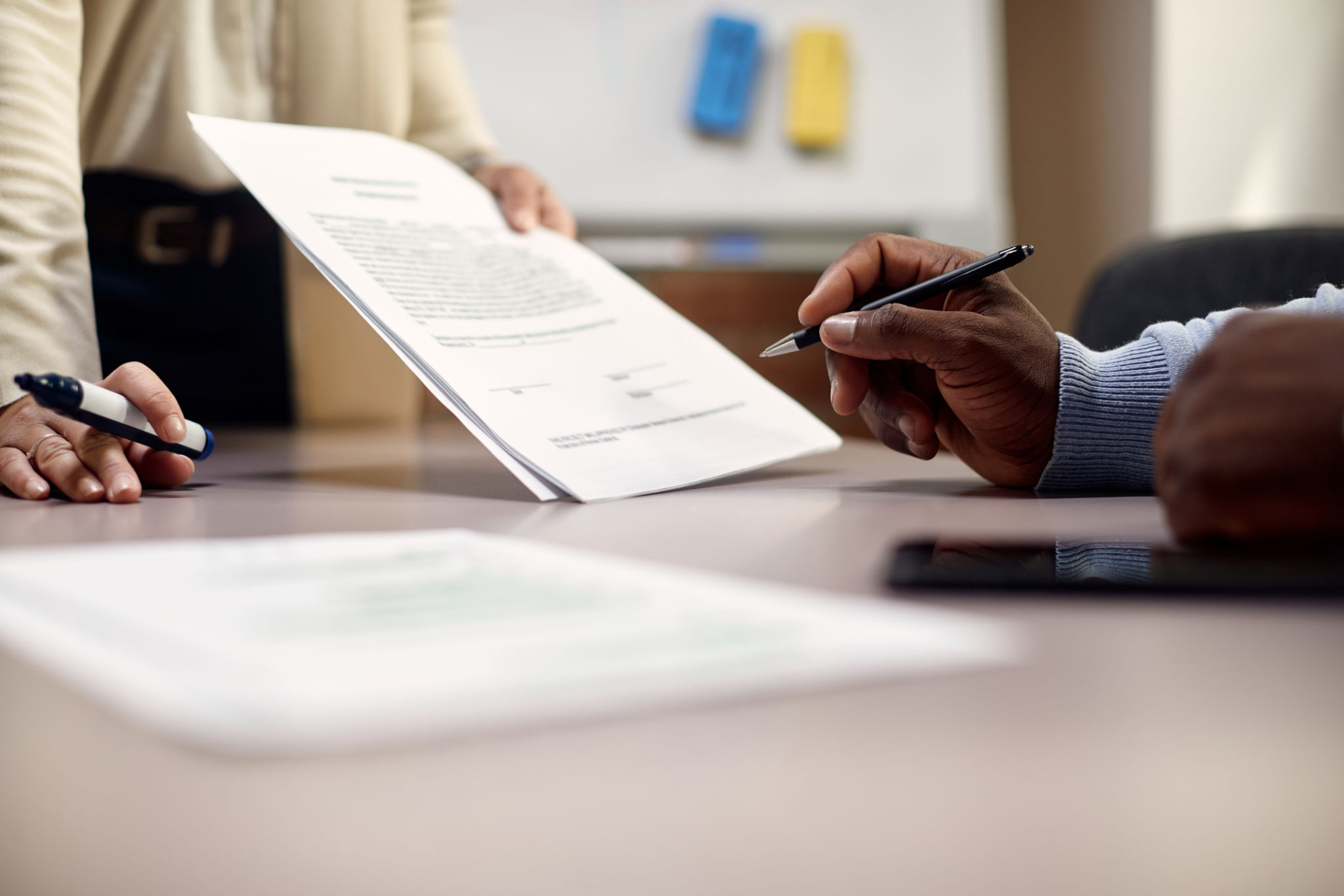 business contract signing
