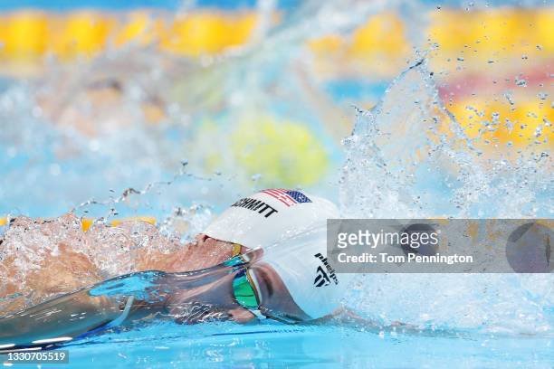 Allison Schmitt of Team United States competes in heat four of the Women's 200m Freestyle on day three of the Tokyo 2020 Olympic Games at Tokyo...