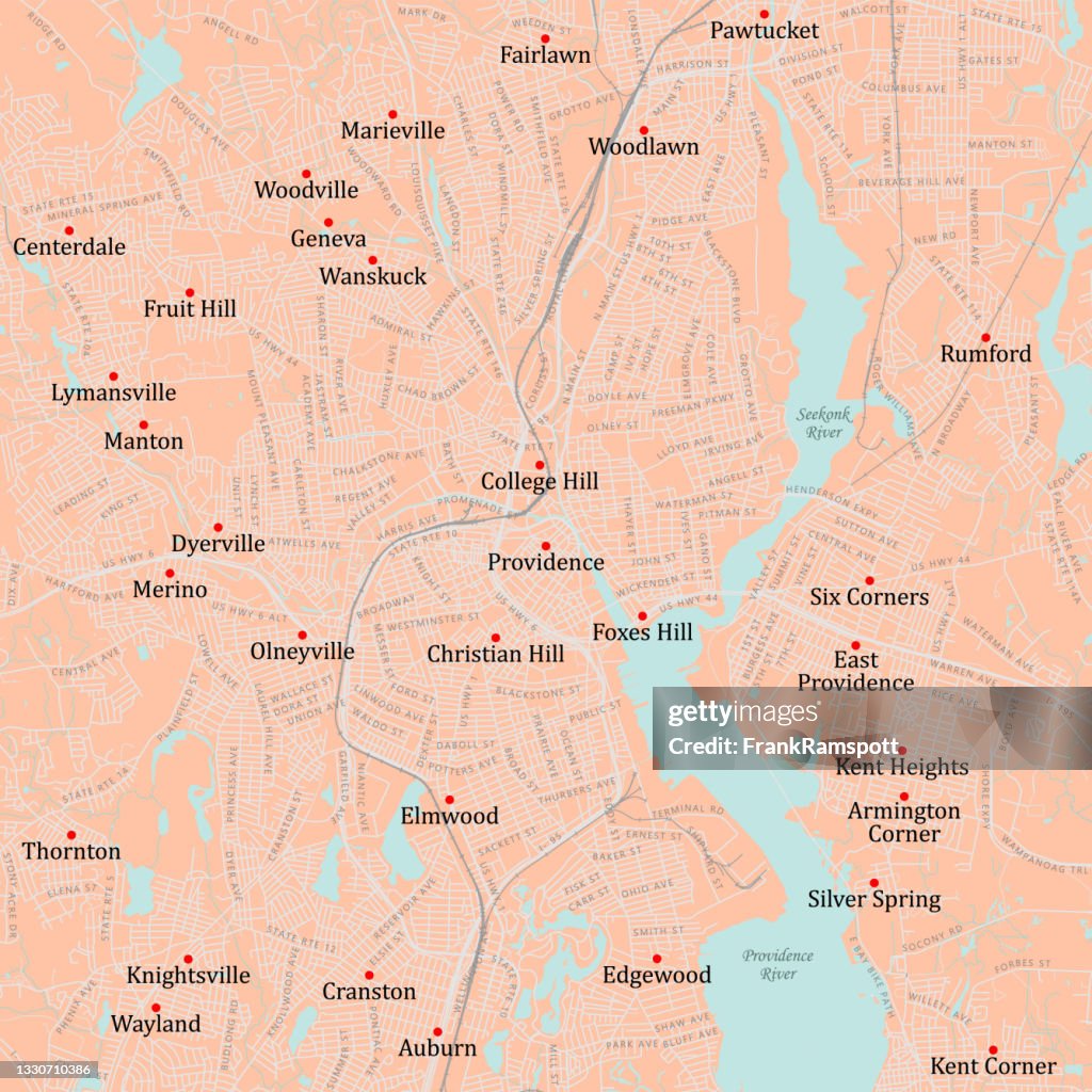 RI Providence Providence Vector Road Map