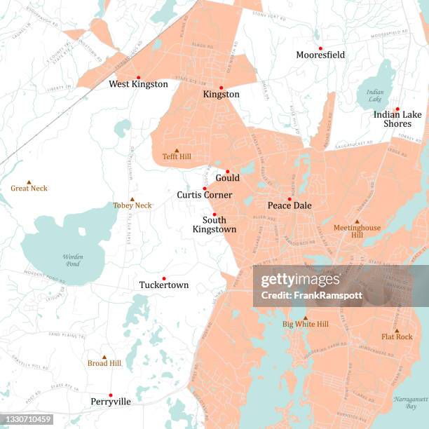 ri washington south kingston vector road map - kingston rhode island stock illustrations