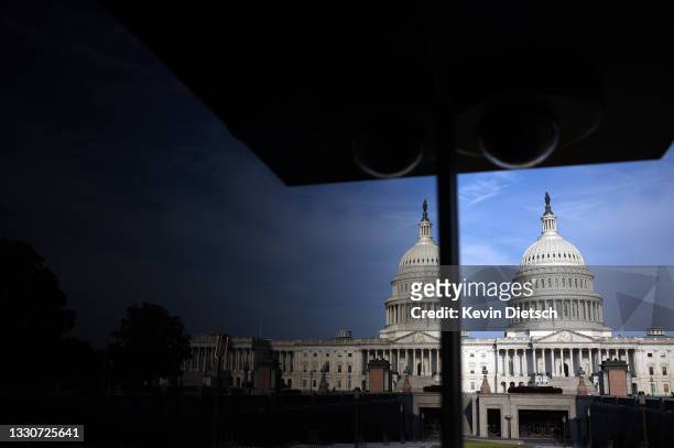 The U.S. Capitol Building is seen on July 26, 2021 in Washington, DC. The Senate is working towards finalizing the bipartisan infrastructure bill and...