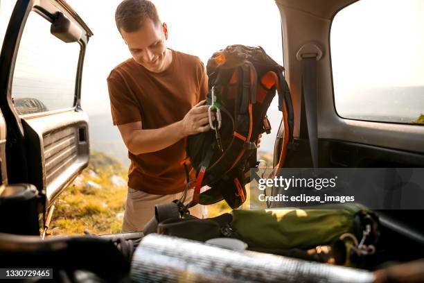 nature is my love - car camping luggage imagens e fotografias de stock