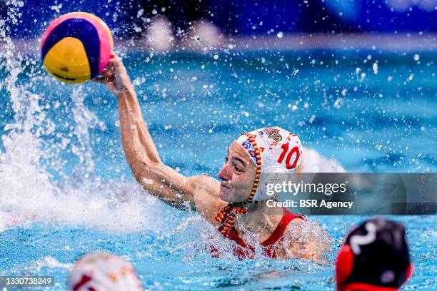 Roser Tarrago Aymerich of Spain during the Tokyo 2020 Olympic Waterpolo Tournament Women match between Team Spain and Team Canada at Tatsumi...
