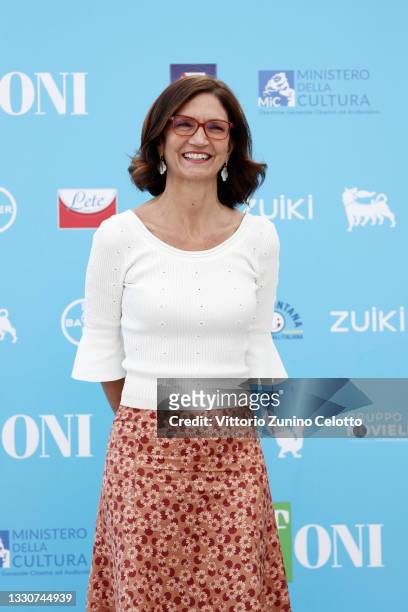 Mariastella Gelmini attends the photocall at the Giffoni Film Festival 2021 on July 26, 2021 in Giffoni Valle Piana, Italy.
