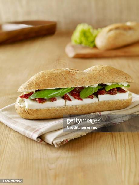 mozzeralla sandwich - panini stock pictures, royalty-free photos & images
