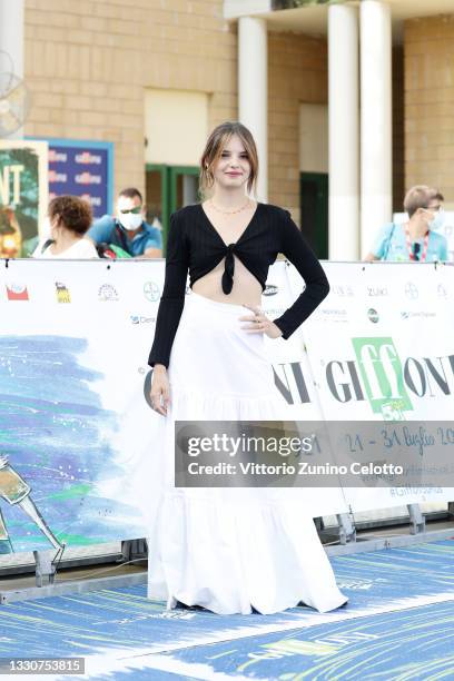 Federica Sabatini attends the blue carpet at the Giffoni Film Festival 2021 on July 26, 2021 in Giffoni Valle Piana, Italy.