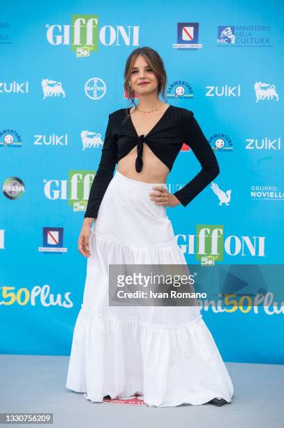 Federica Sabatini attends the photocall at the Giffoni Film Festival 2021 on July 26, 2021 in Giffoni Valle Piana, Italy.