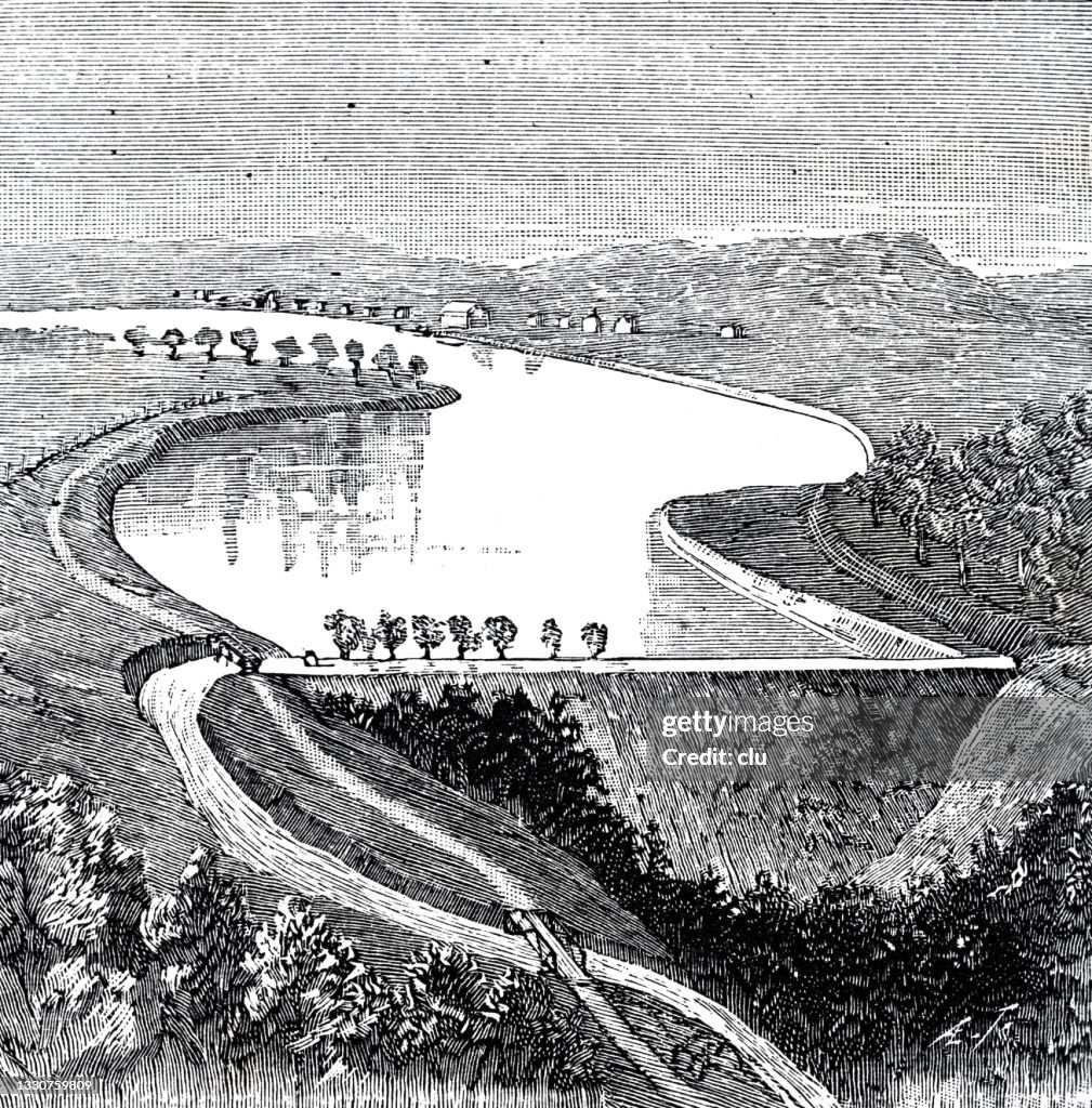 Johnstown disaster: fork lake before the destruction of its dam