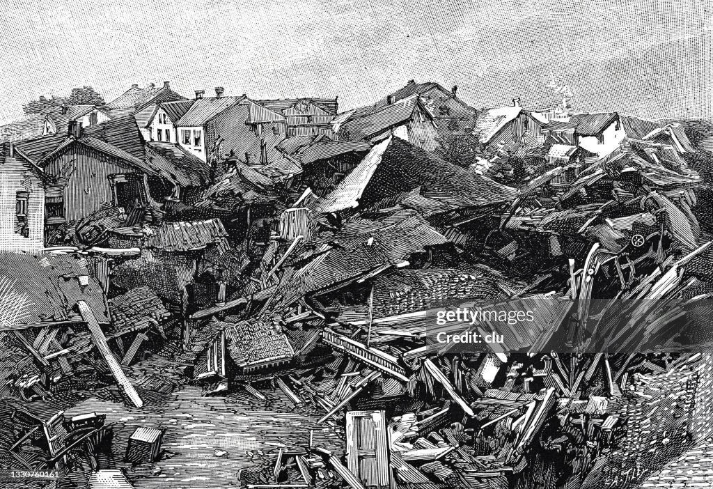 Johnstown disaster: floods in the Elm street