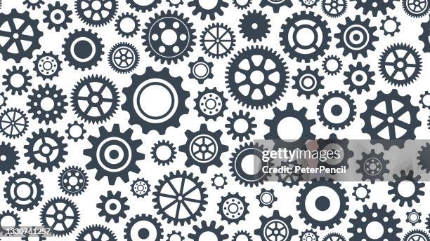 illustrations, cliparts, dessins animés et icônes de gear set seamless pattern - collection vectorielle d’engrenages. - engrenage