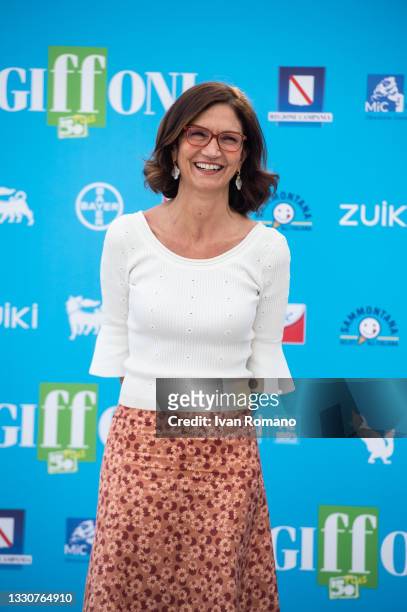 Mariastella Gelmini attends the photocall at the Giffoni Film Festival 2021 on July 26, 2021 in Giffoni Valle Piana, Italy.