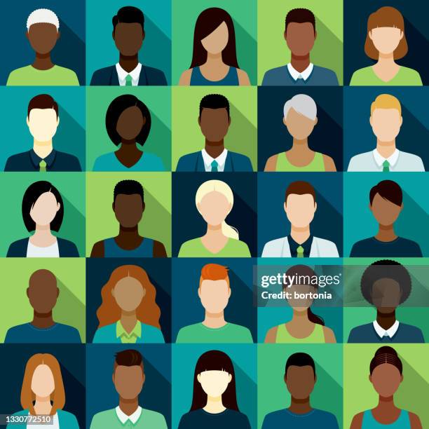 male and female avatars icon set - avatar stock illustrations