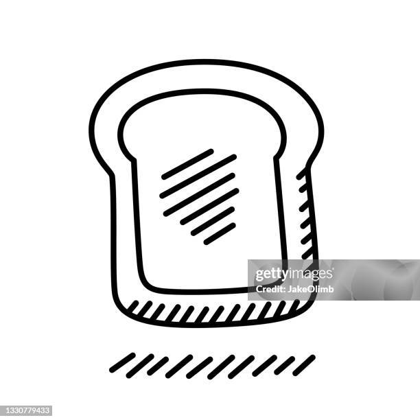 toast doodle 5 - sliced bread stock illustrations