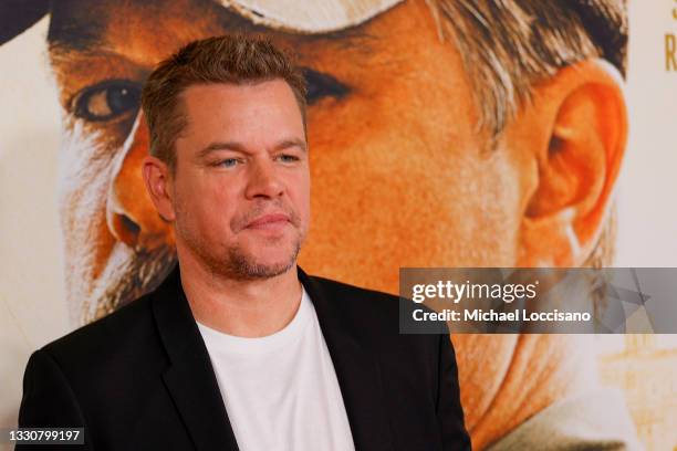 Matt Damon attends the "Stillwater" New York Premiere at Rose Theater, Jazz at Lincoln Center on July 26, 2021 in New York City.