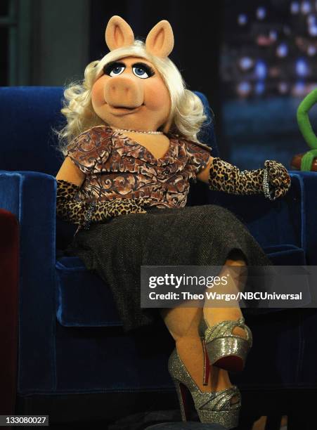 Miss Piggy visits "Late Night With Jimmy Fallon" at Rockefeller Center on November 16, 2011 in New York City.