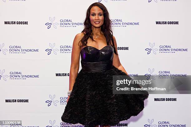 Model Beverly Johnson arrives at the inaugural Global Down Syndrome Foundation's Be Beautiful Be Yourself Gala on November 16, 2011 in Washington, DC.