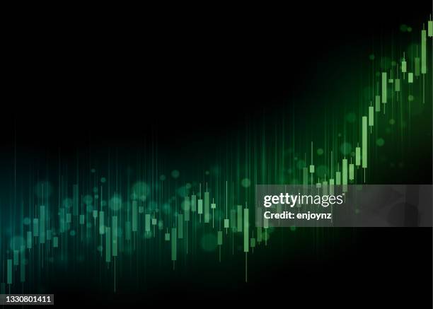 stockillustraties, clipart, cartoons en iconen met green stock market growth background illustration - financiële cijfers